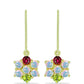 Cercei din Argint 925 Placat cu Aur ( 2.53 grame ) cu Opal Welo și Turmalină Chakra 1.1 Carate