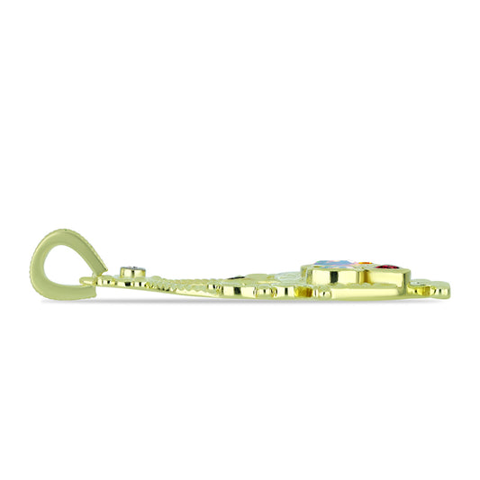 Pandantiv din Argint 925 Placat cu Aur ( 5.84 grame ) cu Opal Welo și Turmalină Chakra 0.49 Carate