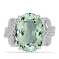 Inel din Argint 925 ( 3.66 grame ) cu Ametist Verde și Topaz Alb 7.7 Carate