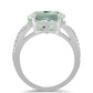 Inel din Argint 925 ( 3.66 grame ) cu Ametist Verde și Topaz Alb 7.7 Carate