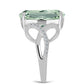 Inel din Argint 925 ( 3.66 grame ) cu Ametist Verde și Topaz Alb 7.7 Carate
