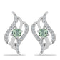 Cercei din Argint 925 ( 3.62 grame ) cu Ametist Verde și Topaz Alb 0.81 Carate