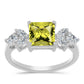 Inel din Argint 925 ( 2.82 grame ) cu Topaz Galben și Topaz Alb 3.09 Carate