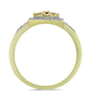 Inel din Argint 925 Placat cu Aur ( 2.4 grame ) cu Diamant Roșu și Diamant Alb 0.14 Carate