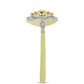 Inel din Argint 925 Placat cu Aur ( 2.4 grame ) cu Diamant Roșu și Diamant Alb 0.14 Carate