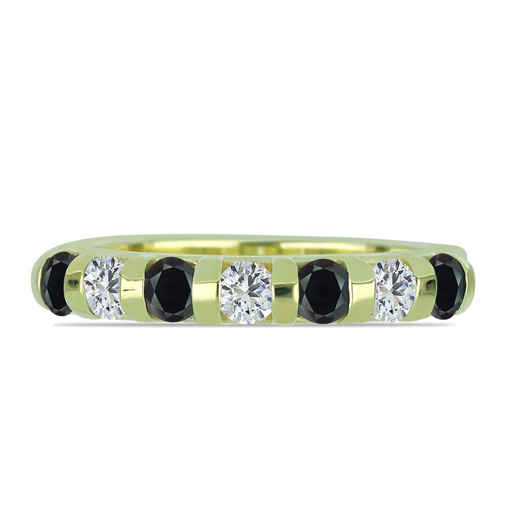 Inel din Argint 925 Placat cu Aur ( 2.72 grame ) cu Obsidian și Topaz Alb 0.72 Carate 1 