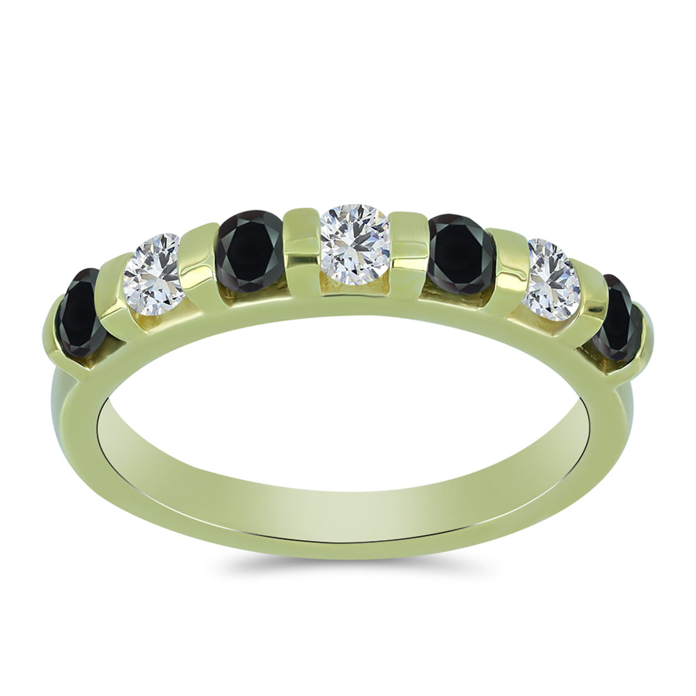 Inel din Argint 925 Placat cu Aur ( 2.72 grame ) cu Obsidian și Topaz Alb 0.72 Carate 3 