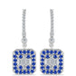 Cercei din Argint 925 ( 6.46 grame ) cu Safir Albastru Australian și Topaz Alb 3.23 Carate