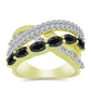 Inel din Argint 925 Placat cu Aur ( 6.61 grame ) cu Obsidian și Topaz Alb 2.14 Carate