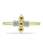 Inel din Argint 925 Placat cu Aur ( 1.83 grame ) cu Diamant Roșu și Diamant Alb 0.13 Carate