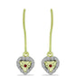 Cercei din Argint 925 Placat cu Aur ( 1.76 grame ) cu Diamant Roșu și Diamant Alb 0.16 Carate