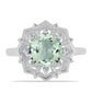 Inel din Argint 925 ( 3.73 grame ) cu Ametist Verde și Topaz Alb 2.81 Carate