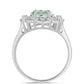 Inel din Argint 925 ( 3.73 grame ) cu Ametist Verde și Topaz Alb 2.81 Carate