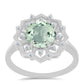 Inel din Argint 925 ( 3.73 grame ) cu Ametist Verde și Topaz Alb 2.81 Carate