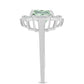 Inel din Argint 925 ( 3.73 grame ) cu Ametist Verde și Topaz Alb 2.81 Carate