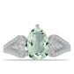 Inel din Argint 925 ( 2.55 grame ) cu Ametist Verde și Topaz Alb 1.92 Carate