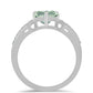 Inel din Argint 925 ( 2.55 grame ) cu Ametist Verde și Topaz Alb 1.92 Carate