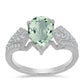 Inel din Argint 925 ( 2.55 grame ) cu Ametist Verde și Topaz Alb 1.92 Carate