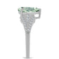 Inel din Argint 925 ( 2.55 grame ) cu Ametist Verde și Topaz Alb 1.92 Carate