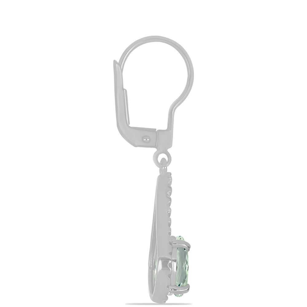 Cercei din Argint 925 ( 2.65 grame ) cu Ametist Verde 2.23 Carate 2 