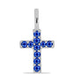 Cruce Pandantiv din Argint 925 ( 0.5 grame ) cu Safir Albastru Australian 0.16 Carate