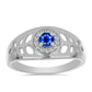 Inel din Argint 925 ( 2.79 grame ) cu Safir Albastru Australian și Topaz Alb 0.51 Carate