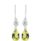 Cercei din Argint 925 ( 2.48 grame ) cu Topaz Galben și Topaz Alb 5.38 Carate