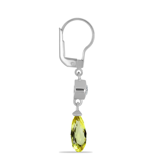 Cercei din Argint 925 ( 2.48 grame ) cu Topaz Galben și Topaz Alb 5.38 Carate