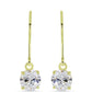 Cercei din Argint 925 Placat cu Aur ( 1.42 grame ) cu Diamant Certificat cultivat în laborator 2.11 Carate