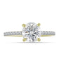 Inel din Argint 925 Placat cu Aur ( 2.54 grame ) cu Diamant Certificat cultivat în laborator și Zircon Alb Natural 2.54 Carate