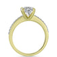 Inel din Argint 925 Placat cu Aur ( 2.54 grame ) cu Diamant Certificat cultivat în laborator și Zircon Alb Natural 2.54 Carate