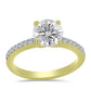 Inel din Argint 925 Placat cu Aur ( 2.54 grame ) cu Diamant Certificat cultivat în laborator și Zircon Alb Natural 2.54 Carate