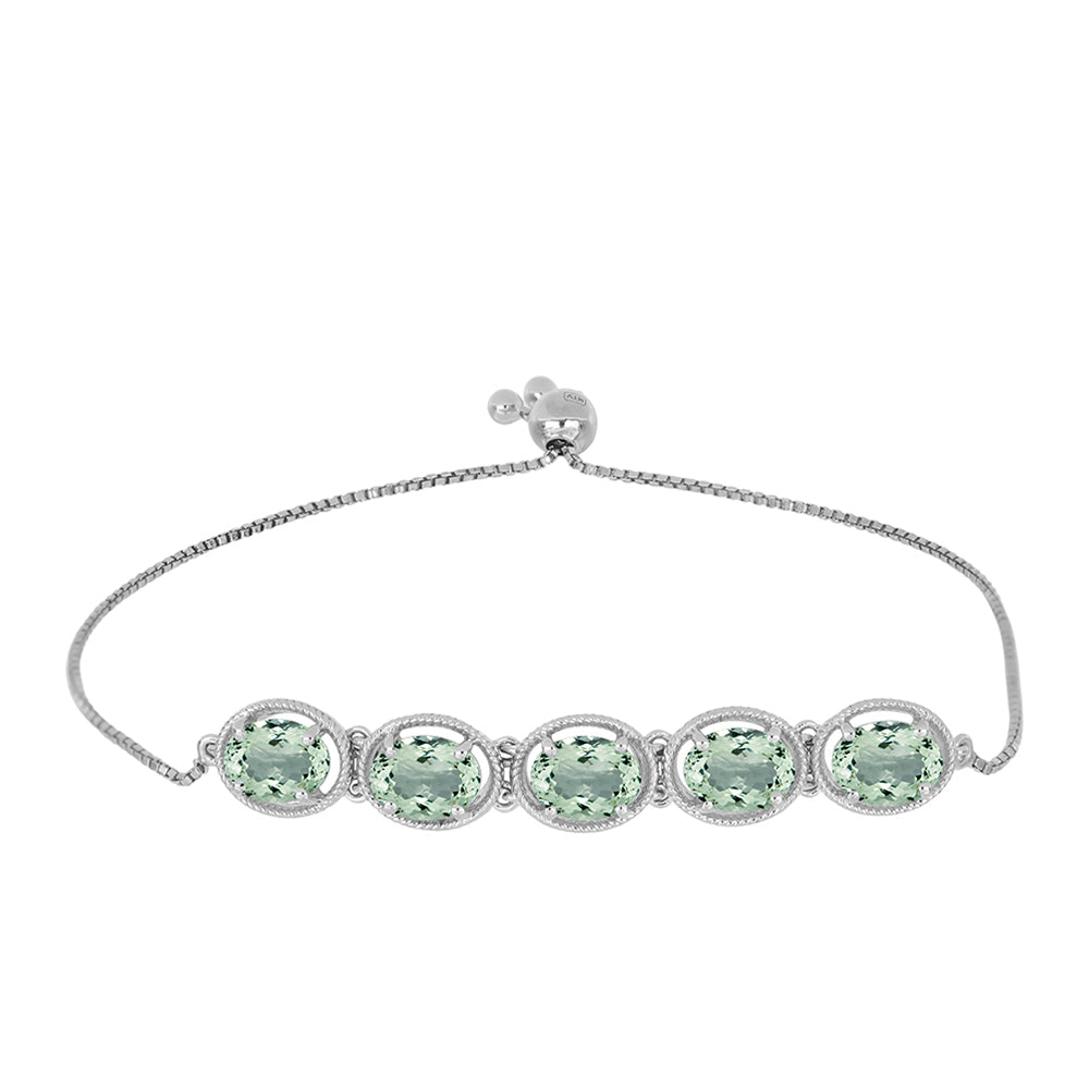 Brățară din Argint 925 ( 5.68 grame ) cu Ametist Verde 5.43 Carate 1 