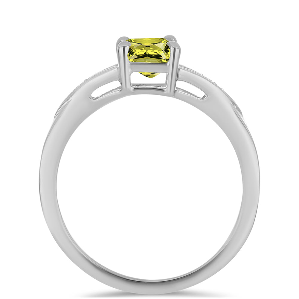 Inel din Argint 925 ( 2.64 grame ) cu Topaz Galben și Topaz Alb 1.07 Carate