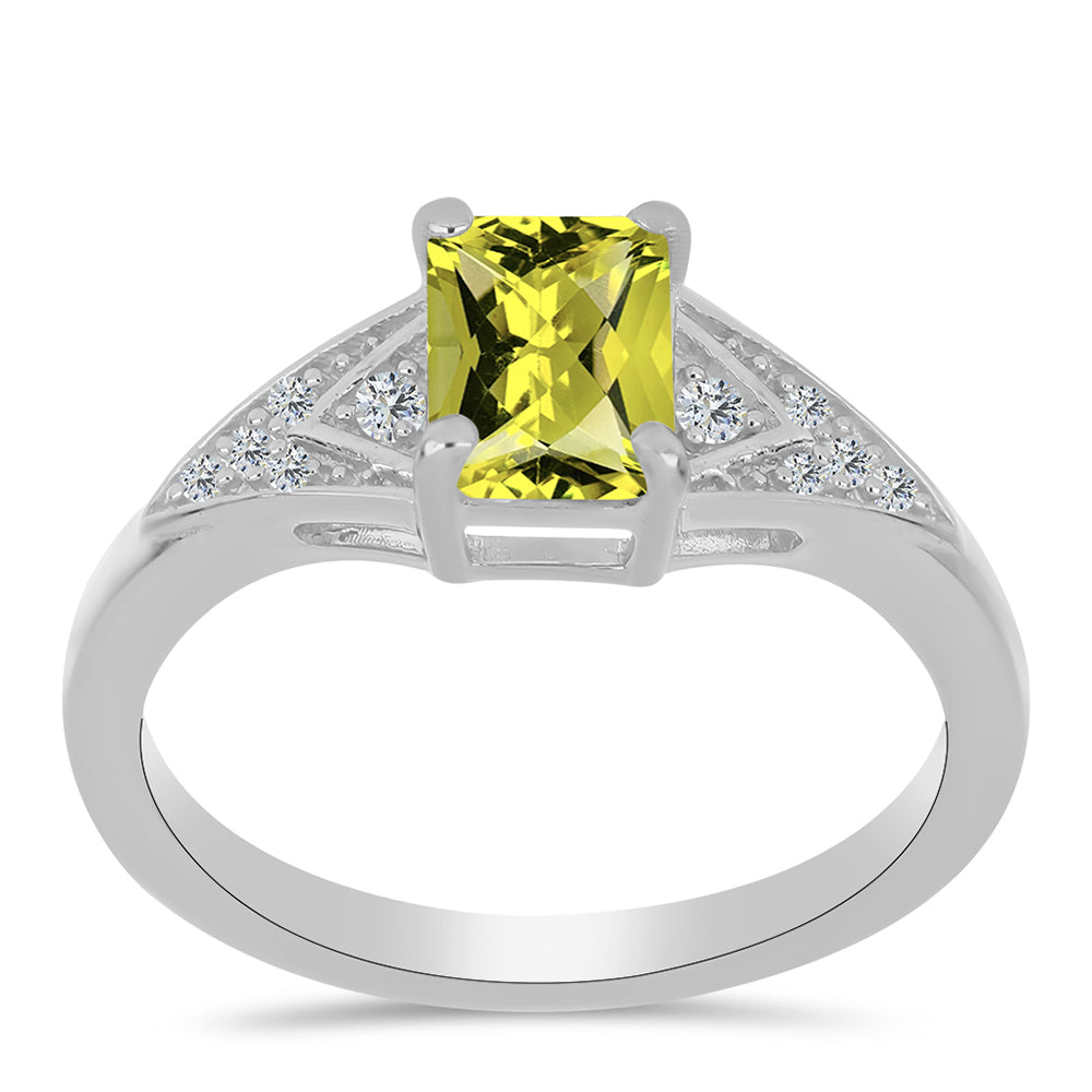 Inel din Argint 925 ( 2.64 grame ) cu Topaz Galben și Topaz Alb 1.07 Carate 3 