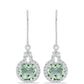 Cercei din Argint 925 ( 3.18 grame ) cu Ametist Verde și Topaz Alb 4.04 Carate