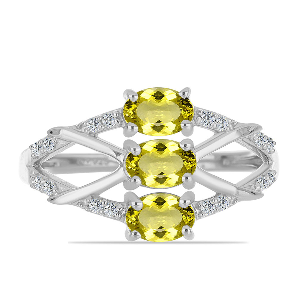 Inel din Argint 925 ( 3.03 grame ) cu Topaz Galben și Topaz Alb 1.24 Carate 1 