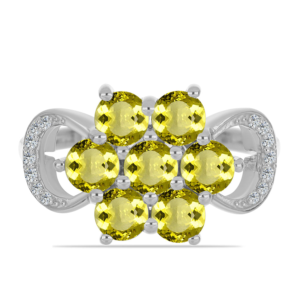 Inel din Argint 925 ( 3.26 grame ) cu Topaz Galben și Topaz Alb 1.77 Carate