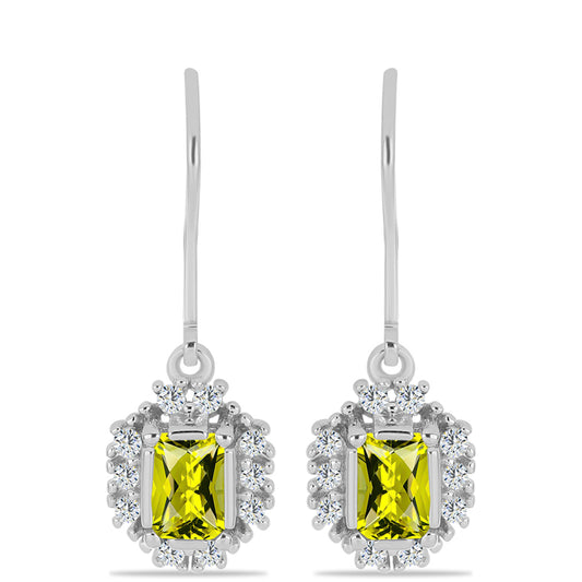 Cercei din Argint 925 ( 3.18 grame ) cu Topaz Galben și Topaz Alb 1.67 Carate