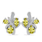 Cercei din Argint 925 ( 4.11 grame ) cu Topaz Galben și Topaz Alb 1.61 Carate