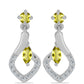 Cercei din Argint 925 ( 2.23 grame ) cu Topaz Galben și Topaz Alb 0.71 Carate