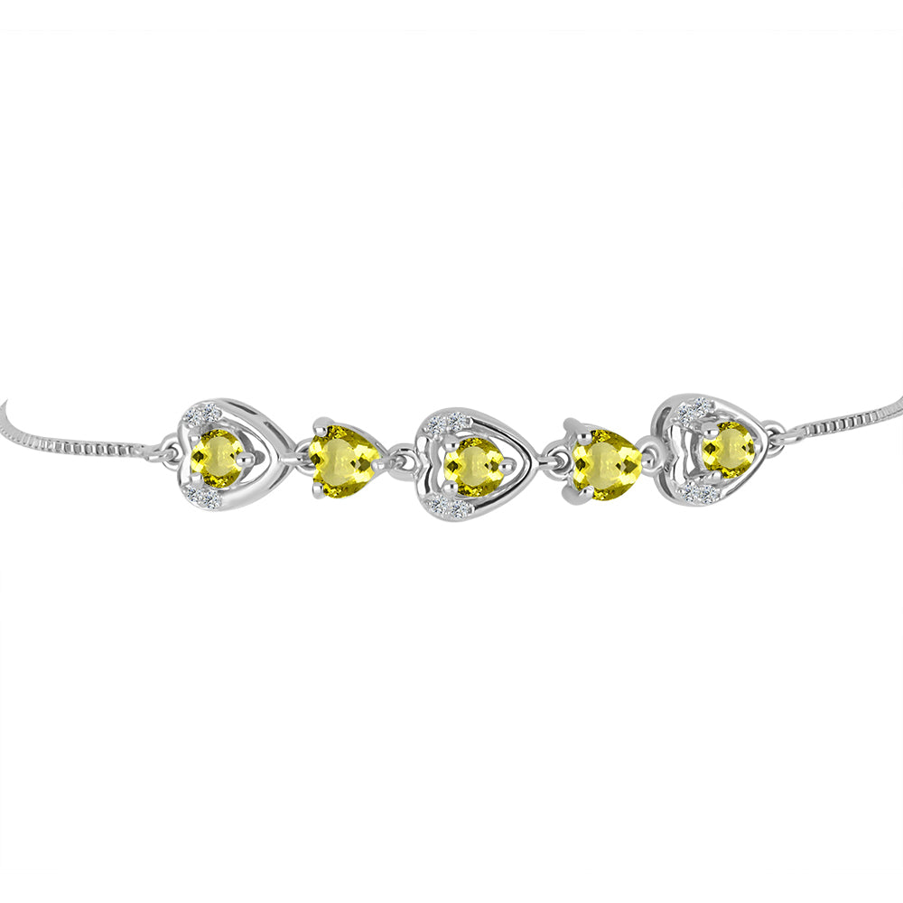 Brățară din Argint 925 ( 4.61 grame ) cu Topaz Galben și Topaz Alb 1.66 Carate 2 