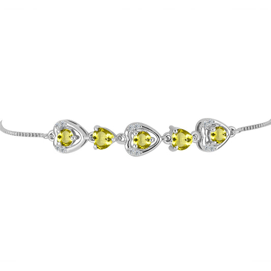 Brățară din Argint 925 ( 4.61 grame ) cu Topaz Galben și Topaz Alb 1.66 Carate