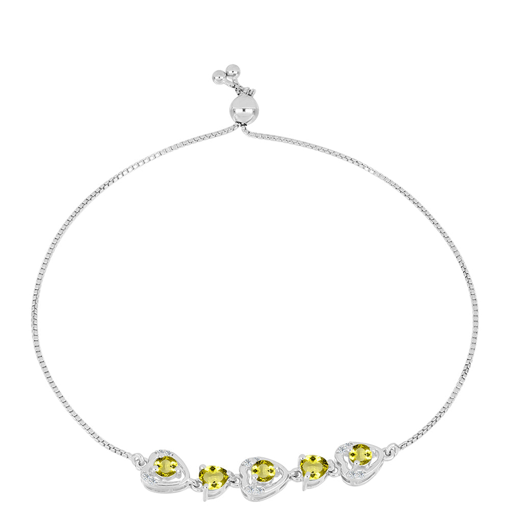 Brățară din Argint 925 ( 4.61 grame ) cu Topaz Galben și Topaz Alb 1.66 Carate 1 