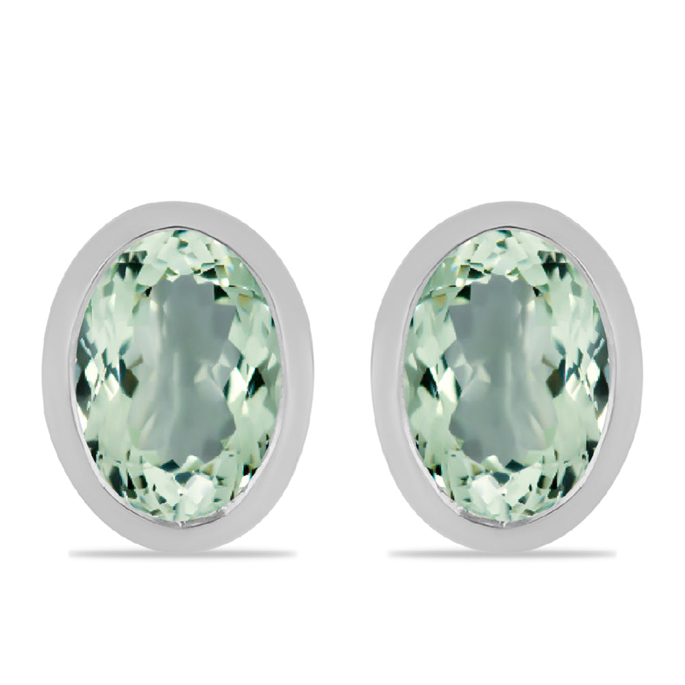Cercei din Argint 925 ( 1.77 grame ) cu Ametist Verde 2.2 Carate