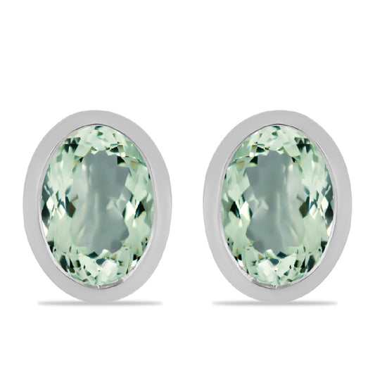 Cercei din Argint 925 ( 1.77 grame ) cu Ametist Verde 2.2 Carate