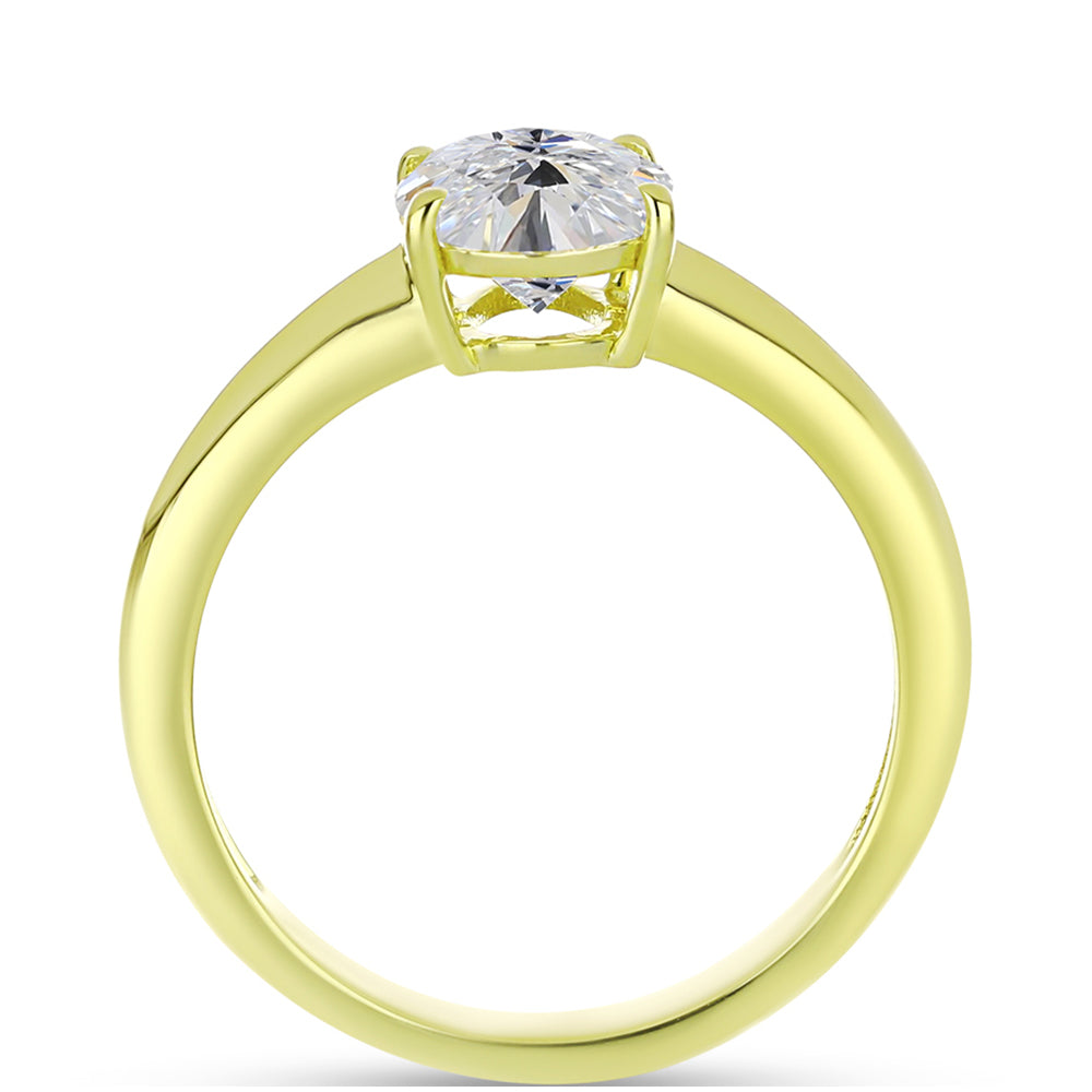 Inel din Argint 925 Placat cu Aur ( 2.43 grame ) cu Diamant Certificat cultivat în laborator 2.05 Carate 2 