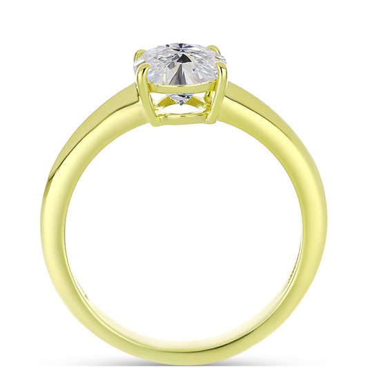 Inel din Argint 925 Placat cu Aur ( 2.43 grame ) cu Diamant Certificat cultivat în laborator 2.05 Carate