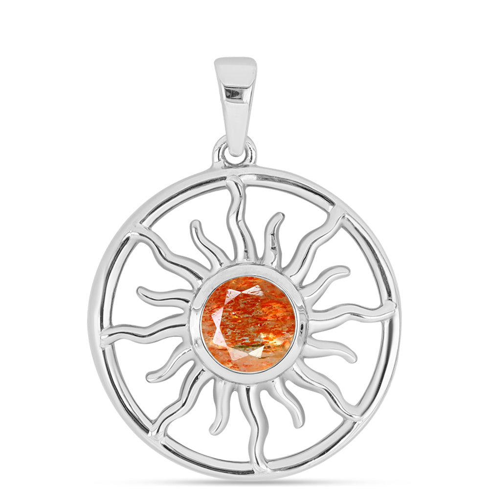 Pandantiv din Argint 925 ( 2.99 grame ) cu Piatra Soarelui Oregon 0.71 Carate 1 