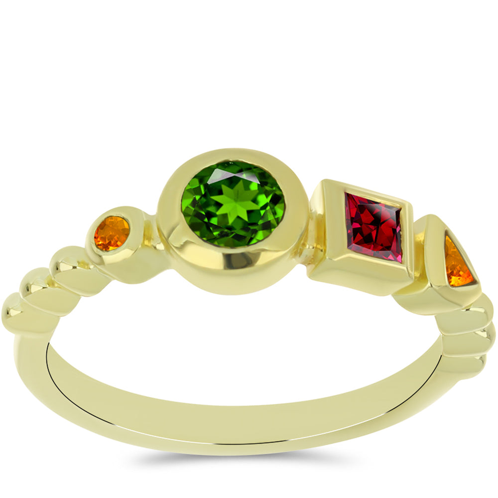 Inel din Argint 925 Placat cu Aur ( 2.56 grame ) cu Turmalină Chakra 0.76 Carate